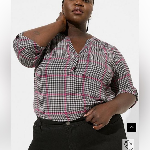 torrid Tops - Torrid: Harper Georgette Pullover 3/4 Sleeve